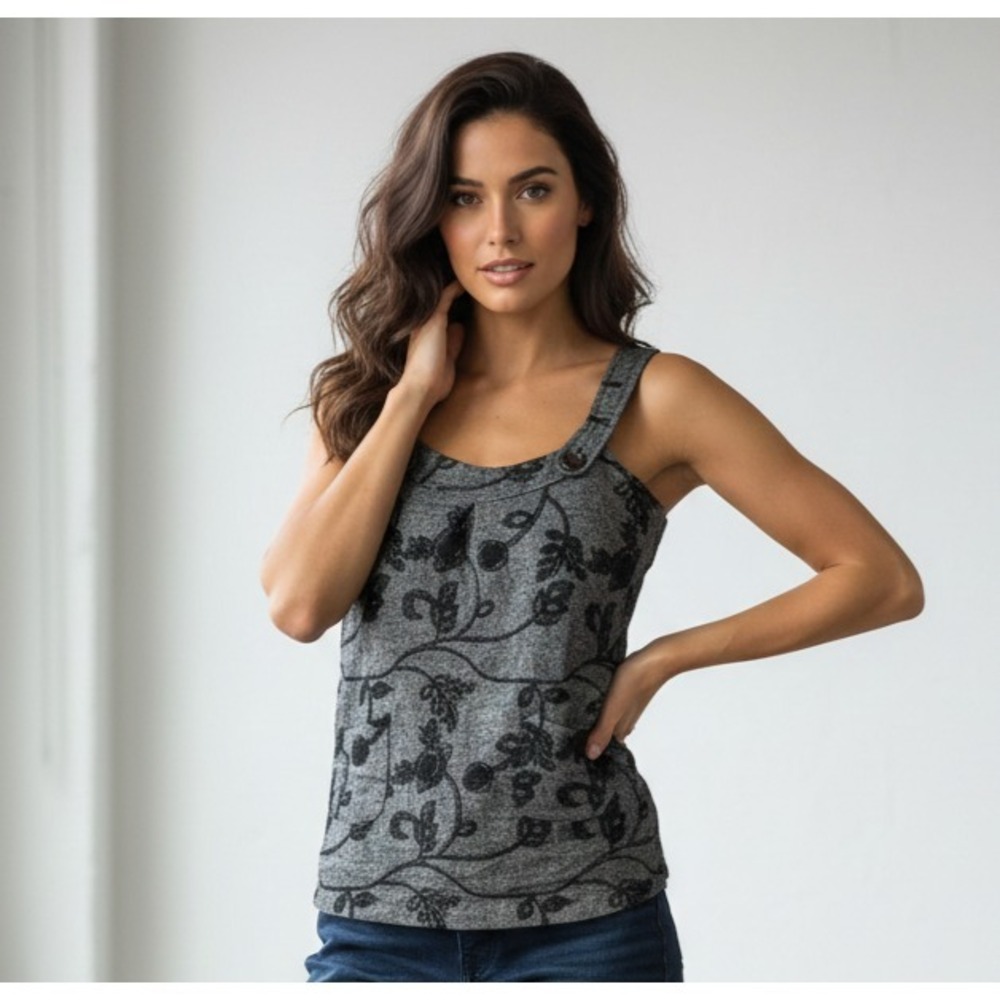 Halfon Fashion Network Sleeveless Scoop Neck Front Pockets Top Women's Size 44